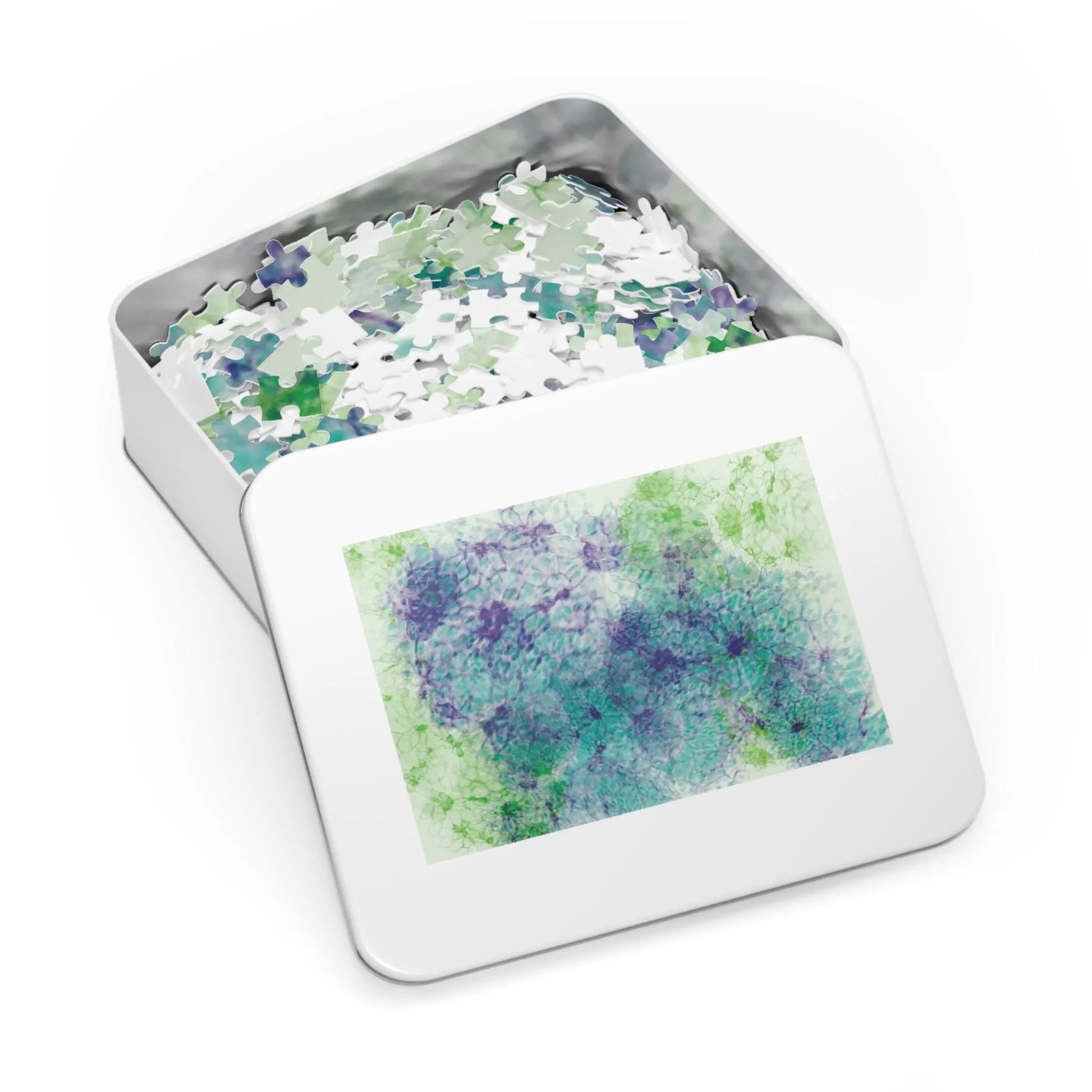 biology art jigsaw puzzle in a tin box