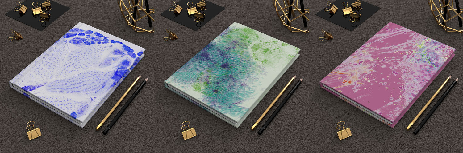 biology art notebooks and journals in various design