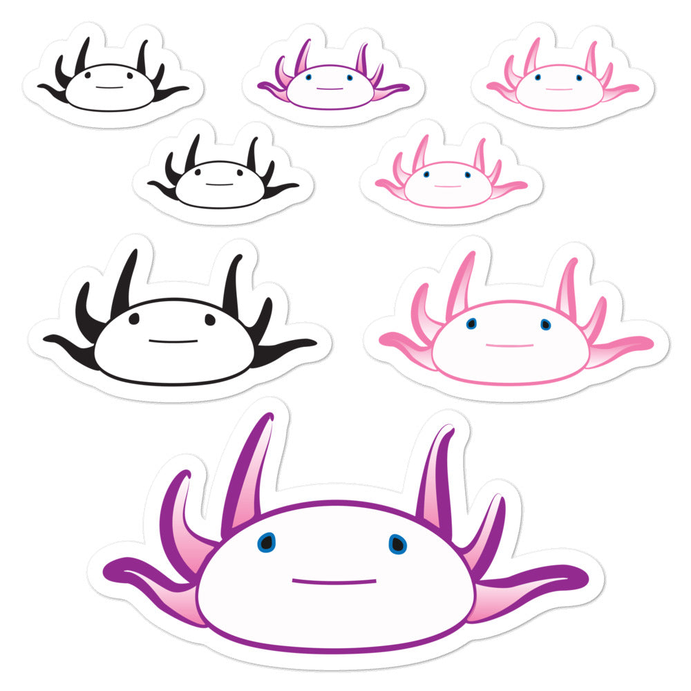 Axolotl Stickers - Purple/Pink-BioScience Art