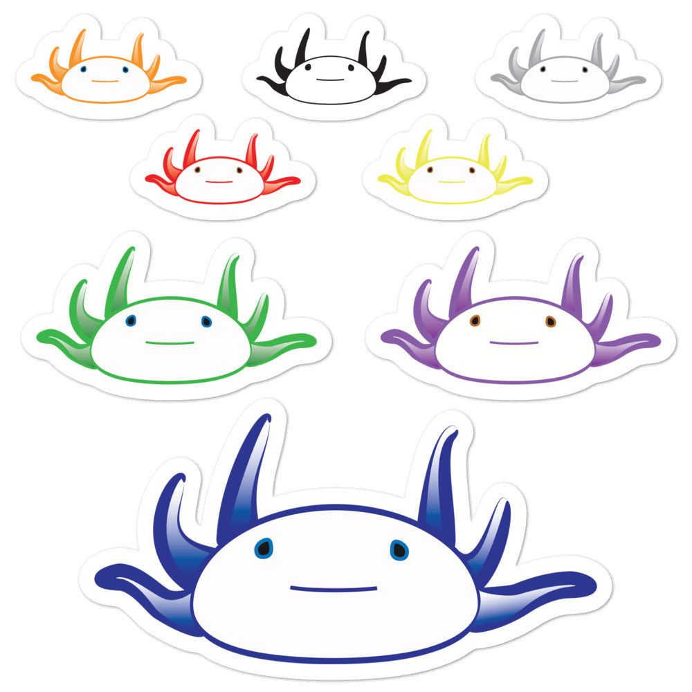 Axolotl Stickers - Bright-BioScience Art